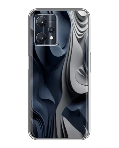 Чехол для Realme 9 Pro Plus с картинкой «Объемные синие складки»
