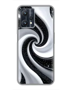 Чехол для Realme 9 Pro Plus с картинкой «Черно-белая спираль»