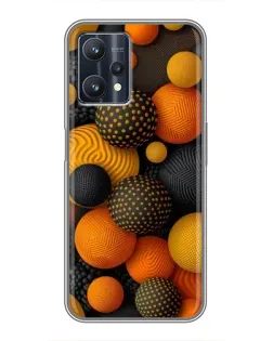 Чехол для Realme 9 Pro Plus с картинкой «Объемные оранжевые сферы»