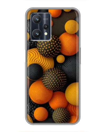 Чехол для Realme 9 Pro Plus с картинкой «Объемные оранжевые сферы»