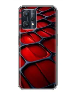 Чехол для Realme 9 Pro Plus с картинкой «Красная глянцевая сетка»