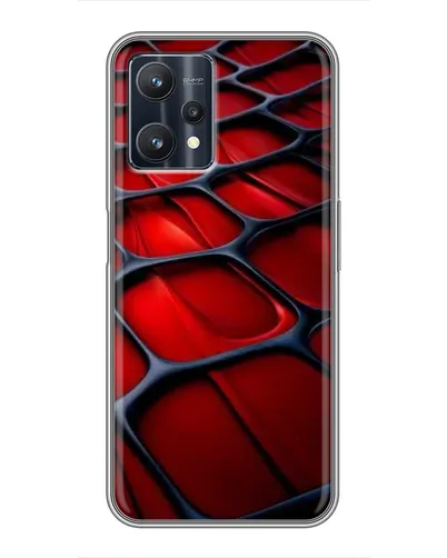 Чехол для Realme 9 Pro Plus с картинкой «Красная глянцевая сетка»