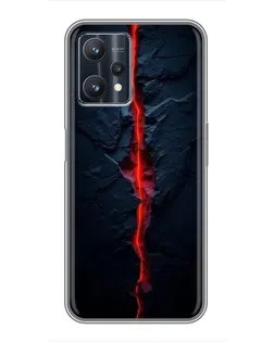Чехол для Realme 9 Pro Plus с картинкой «Kрасная лавовая трещина»
