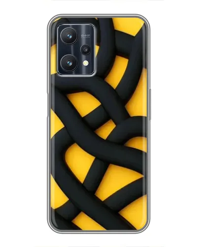 Чехол для Realme 9 Pro Plus с картинкой «Черное желтое переплетение»