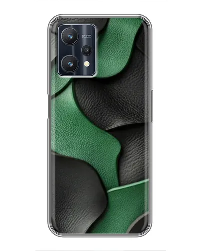 Чехол для Realme 9 Pro Plus с картинкой «Зеленые кожаные волны»