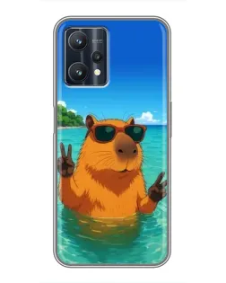 Чехол для Realme 9 Pro Plus с картинкой «Морская капибара»