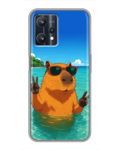Чехол для Realme 9 Pro Plus с картинкой «Морская капибара»