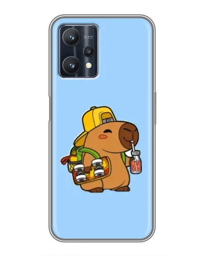 Чехол для Realme 9 Pro Plus с картинкой «Капибара на скейте»
