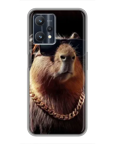 Чехол для Realme 9 Pro Plus с картинкой «Капибара золотая цепь»