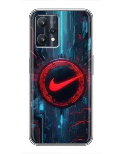 Чехол для Realme 9 Pro с картинкой «Техногенный стиль Nike»