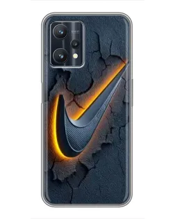 Чехол для Realme 9 Pro с картинкой «Объемный логотип Найк»