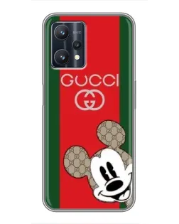 Чехол для Realme 9 Pro с картинкой «Gucci — полосы и Микки»