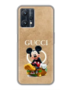 Чехол для Realme 9 Pro с картинкой «Микки Маус Gucci — крафт»