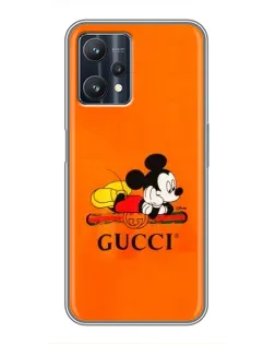 Чехол для Realme 9 Pro с картинкой «Микки Маус Gucci — оранж»