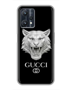 Чехол для Realme 9 Pro с картинкой «Gucci — серебряный лев»