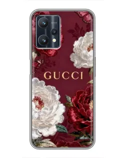 Чехол для Realme 9 Pro с картинкой «Gucci — бордовые розы»