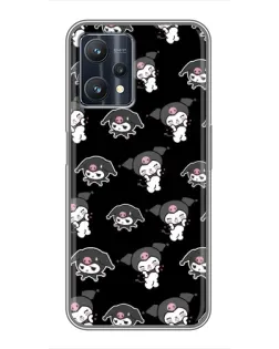 Чохол для Realme 9 Pro з картинкою «Чорний паттерн Kuromi» Чохол для Realme 9 Pro з картинкою «Чорний паттерн Kuromi»