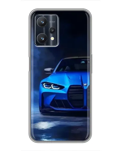 Чехол для Realme 9 Pro с картинкой «Голубая BMW M4»