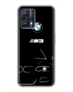 Чехол для Realme 9 Pro с картинкой «Минималистичный принт BMW M3»