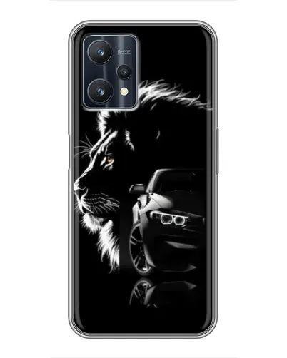 Чехол для Realme 9 Pro с картинкой «BMW и лев»