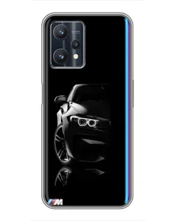 Чехол для Realme 9 Pro с картинкой «Силуэт BMW в темноте»