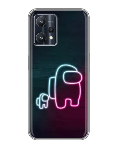 Чехол для Realme 9 Pro с картинкой «Among Us неон-арт»