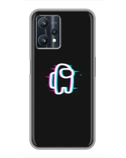 Чехол для Realme 9 Pro с картинкой «Among Us неон»