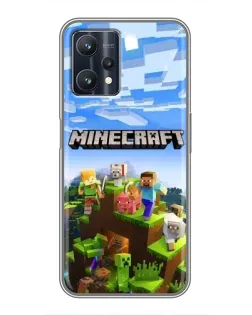 Чехол для Realme 9 Pro с картинкой «Minecraft классический мир»