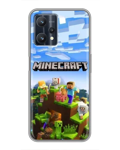 Чехол для Realme 9 Pro с картинкой «Minecraft классический мир»