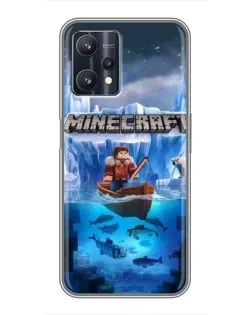 Чехол для Realme 9 Pro с картинкой «Minecraft ледяной мир»