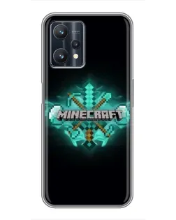 Чехол для Realme 9 Pro с картинкой «Minecraft Diamond лого»