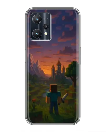 Чехол для Realme 9 Pro с картинкой «Стив у башни»