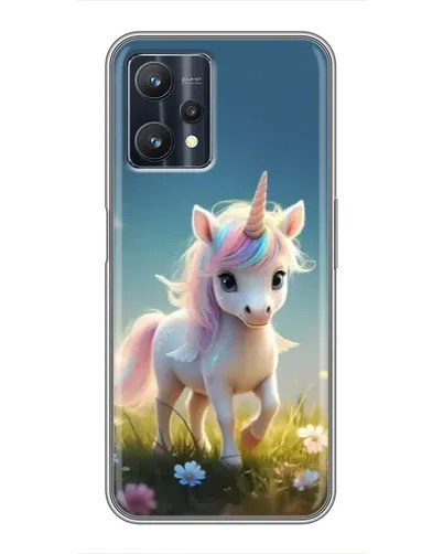 Чехол для Realme 9 Pro с картинкой «Единорог на поляне»