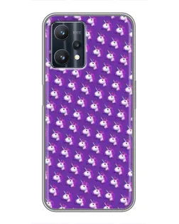 Чехол для Realme 9 Pro с картинкой «Единороги на фиолетовом»