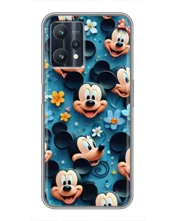 Чехол для Realme 9 Pro с картинкой «Паттерн Микки и Минни»