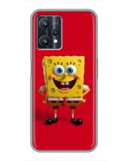 Чохол для Realme 9 Pro з картинкою «Спанч Боб на червоному»