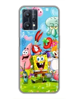 Чехол для Realme 9 Pro с картинкой «Губка Боб и друзья» Чехол для Realme 9 Pro с картинкой «Губка Боб и друзья»