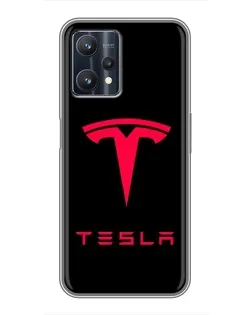 Чехол для Realme 9 Pro с картинкой «Tesla Red Logo»