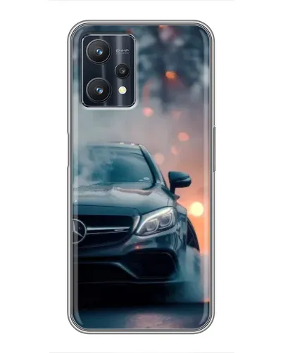 Чехол для Realme 9 Pro с картинкой «Mercedes — ночной город»