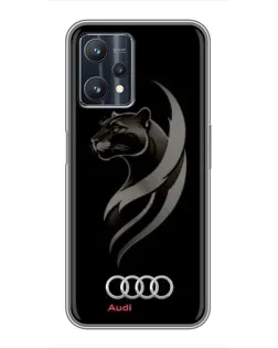 Чехол для Realme 9 Pro с картинкой «Графика — пантера и Audi»