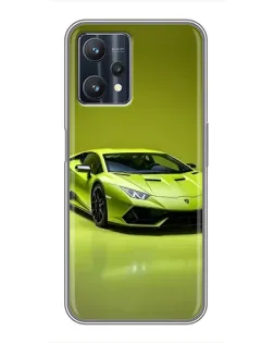 Чехол для Realme 9 Pro с картинкой «Салатовый Lamborghini Huracan»