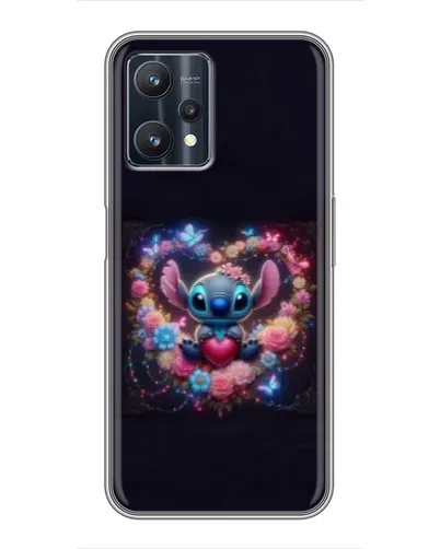 Чехол для Realme 9 Pro с картинкой «Stitch в цветах» Чехол для Realme 9 Pro с картинкой «Stitch в цветах»