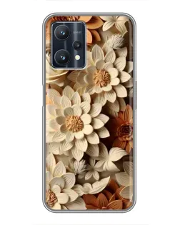 Чехол для Realme 9 Pro с картинкой «Бежевый флористический декор»