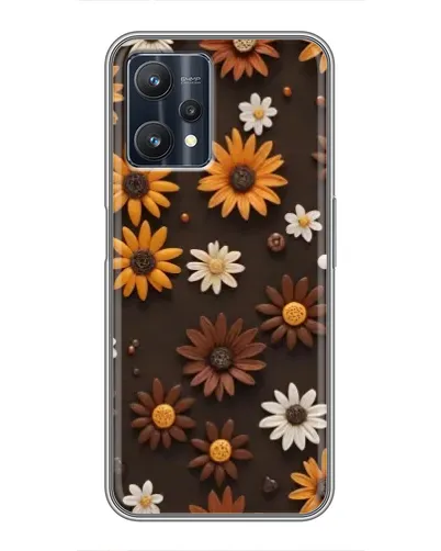 Чехол для Realme 9 Pro с картинкой «Узор из маленьких подсолнухов»