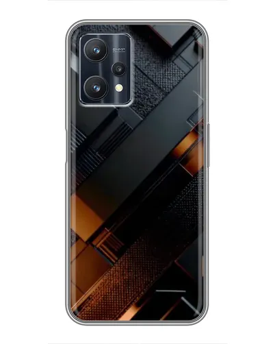 Чохол для Realme 9 Pro з картинкою «Чорні геометричні блоки»