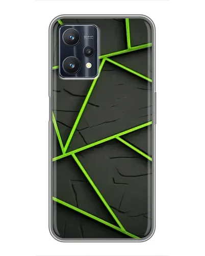 Чохол для Realme 9 Pro з картинкою «Зелені геометричні лінії»