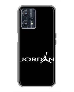 Чехол для Realme 9 с картинкой «Jordan White Logo»