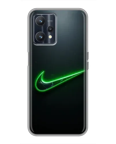 Чехол для Realme 9 с картинкой «Неоновый контур Nike»
