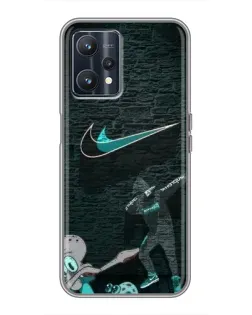 Чехол для Realme 9 с картинкой «Спортивный арт Nike»