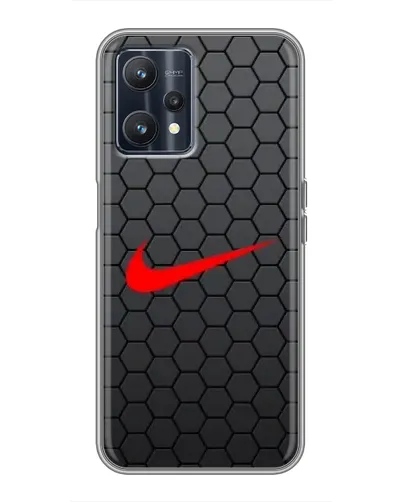 Чехол для Realme 9 с картинкой «Nike — карбоновая сетка»